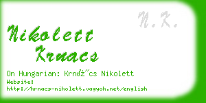 nikolett krnacs business card